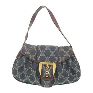 Celine PARIS Macadam Leather Shoulder Bag Brown